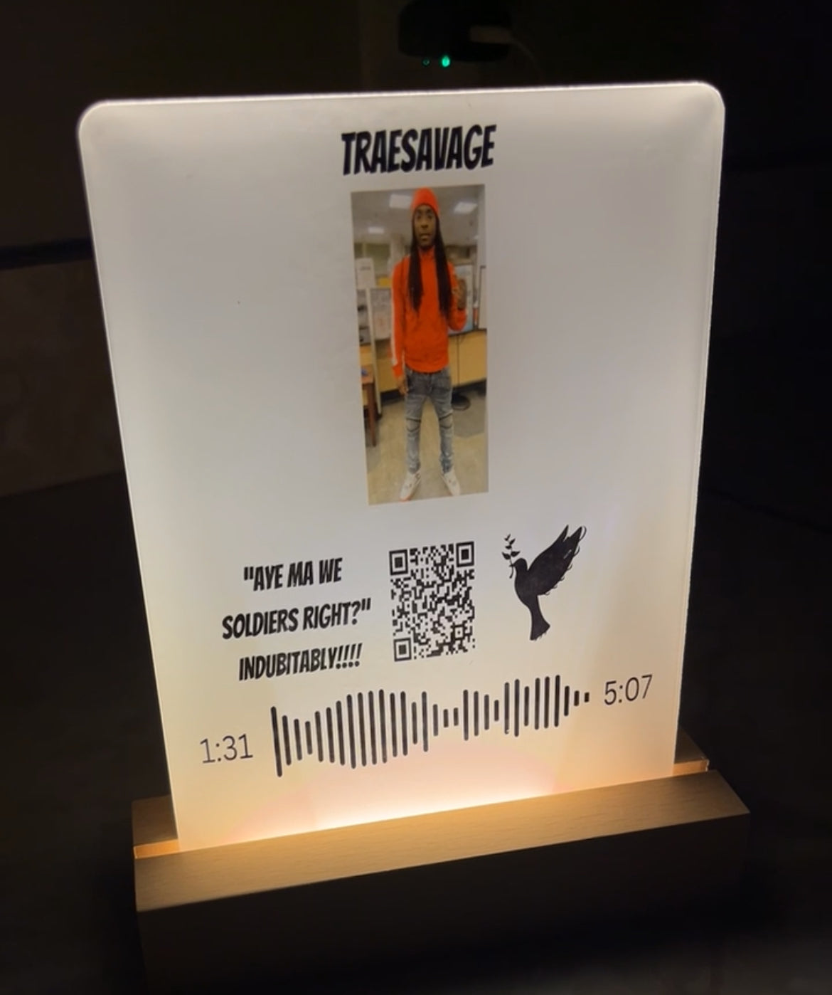 LED Memorial Song Plaque